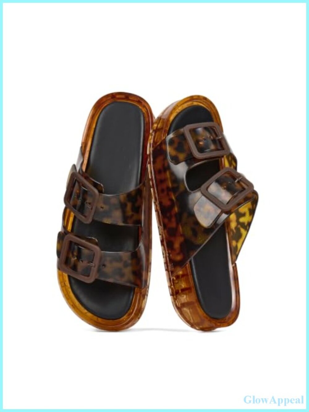 Jelly Sandals Platform Adjustable Double Buckle Slip-On Waterproof Beach Slides